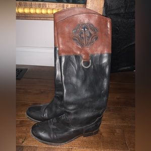 FRYE RIDING BOOTS-Melissa Two Toned Riding Boots